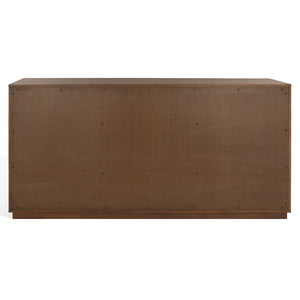 Safavieh Zeus 9 Drawer Dresser Medium Oak 72 IN W x 20 IN D x 35 IN H