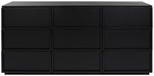 Safavieh Zeus 9 Drawer Dresser Black 72 IN W x 20 IN D x 35 IN H