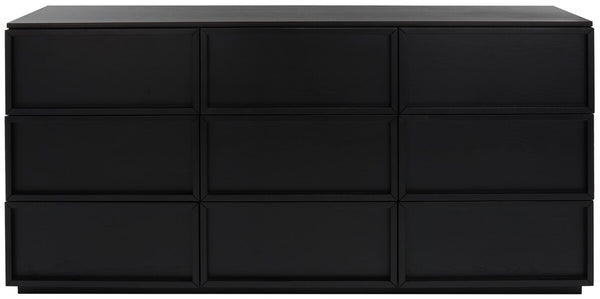 Safavieh Zeus 9 Drawer Dresser Black 72 IN W x 20 IN D x 35 IN H