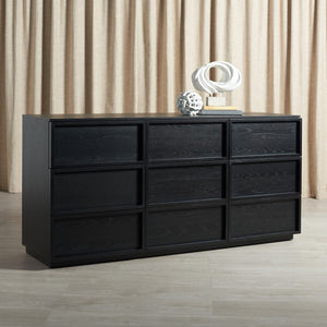 Safavieh Zeus 9 Drawer Dresser Black 72 IN W x 20 IN D x 35 IN H
