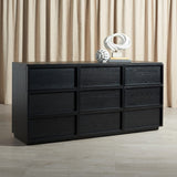 Safavieh Zeus 9 Drawer Dresser Black 72 IN W x 20 IN D x 35 IN H
