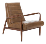 Safavieh Willow Channel Tufted Arm Chair in Gingerbread / Dark Walnut Couture SFV7500D