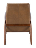 Safavieh Willow Channel Tufted Arm Chair in Gingerbread / Dark Walnut Couture SFV7500D