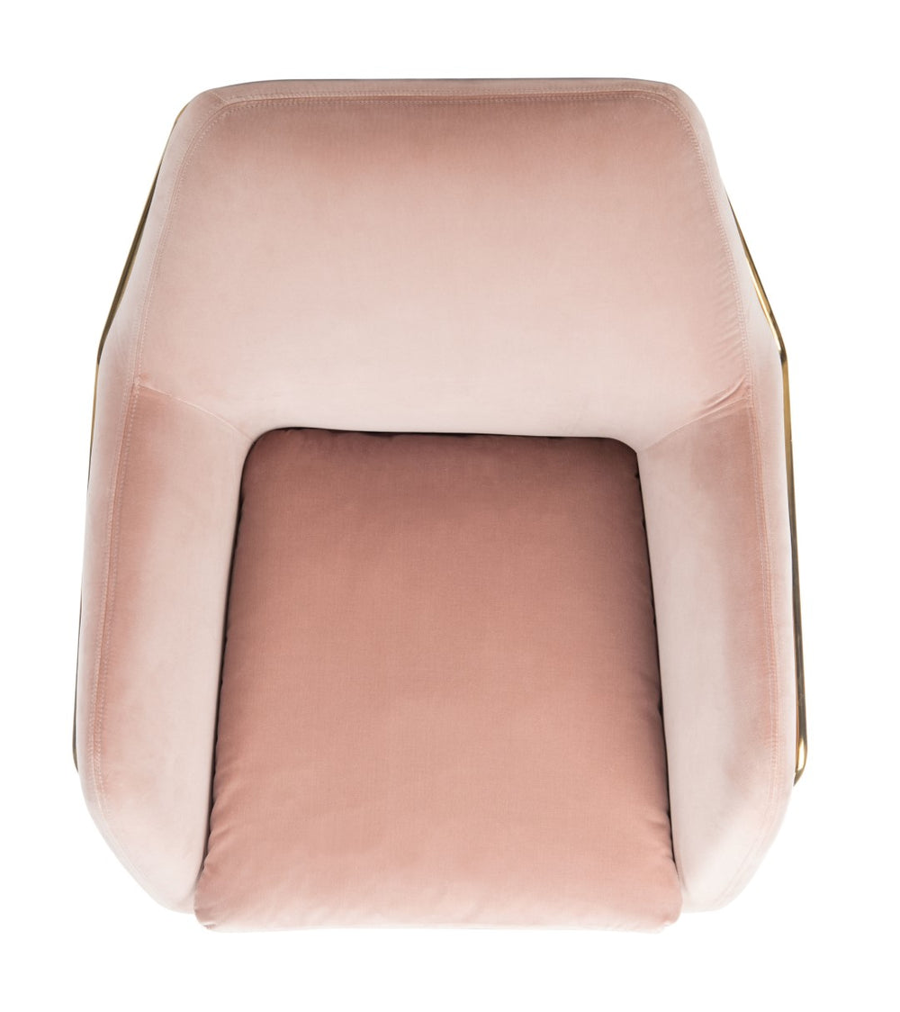 Safavieh Misty Metal Frame Accent Chair in Blush Couture SFV7504A