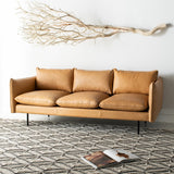 Safavieh Bubba Italian Leather Sofa in Tan Couture SFV7507A