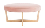 Safavieh Tabby Velvet Ottoman in Blush Pink Couture SFV7509A