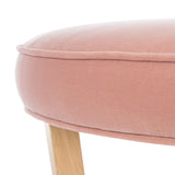 Safavieh Tabby Velvet Ottoman in Blush Pink Couture SFV7509A