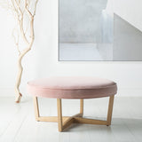 Safavieh Tabby Velvet Ottoman in Blush Pink Couture SFV7509A