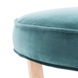 Safavieh Tabby Velvet Ottoman in Dark Teal Couture SFV7509B