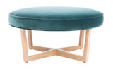 Safavieh Tabby Velvet Ottoman in Dark Teal Couture SFV7509B