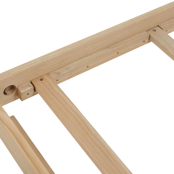 Safavieh Cassity Leather Headboard King Bed White / Natural Wood / Leather SFV8200A-K-2BX