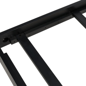 Safavieh Cassity Leather Headboard King Bed Black Wood / Leather SFV8200B-K-2BX