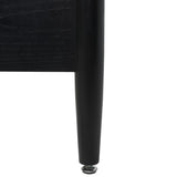 Safavieh Cassity Leather Headboard King Bed Black Wood / Leather SFV8200B-K-2BX