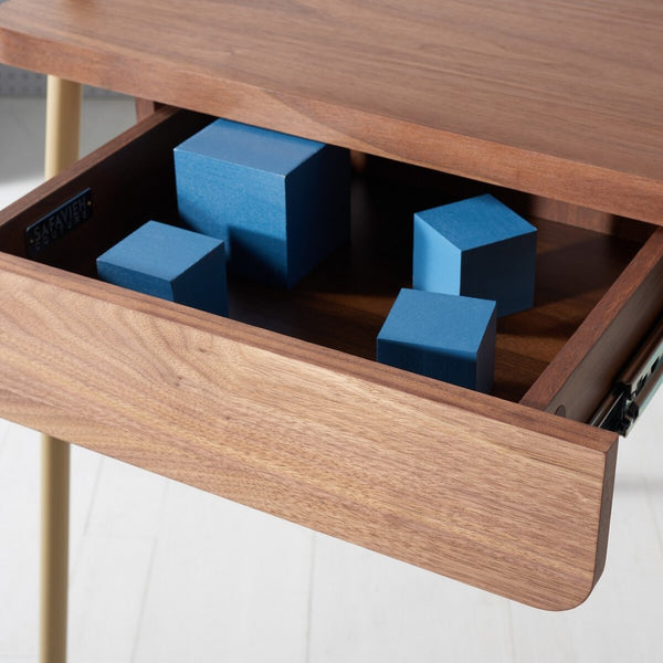 Regis Desk - Contemporary Metal and Walnut Wood Design for a Glamorous Home Office Workspace