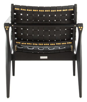Safavieh Dilan Safari Chair Black Black Couture SFV9005C 889048645073