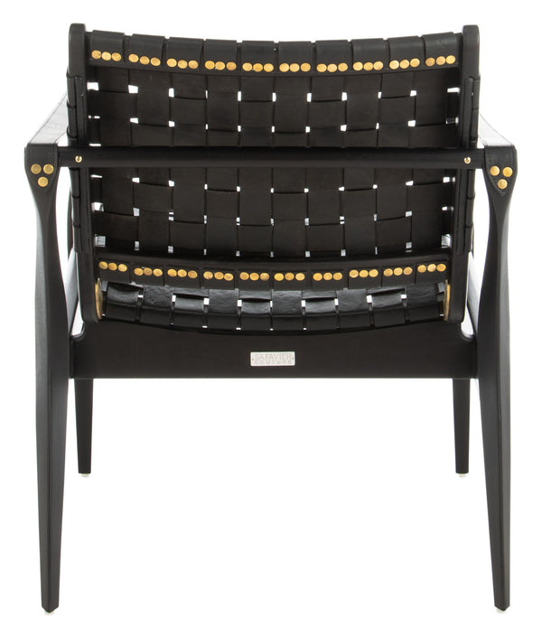 Safavieh Dilan Safari Chair Black Black Couture SFV9005C 889048645073