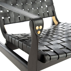 Safavieh Dilan Safari Chair Black Black Couture SFV9005C 889048645073