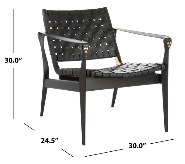 Safavieh Dilan Safari Chair Black Black Couture SFV9005C 889048645073