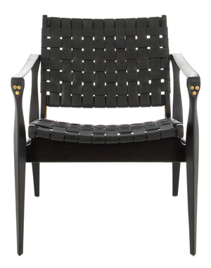 Safavieh Dilan Safari Chair Black Black Couture SFV9005C 889048645073