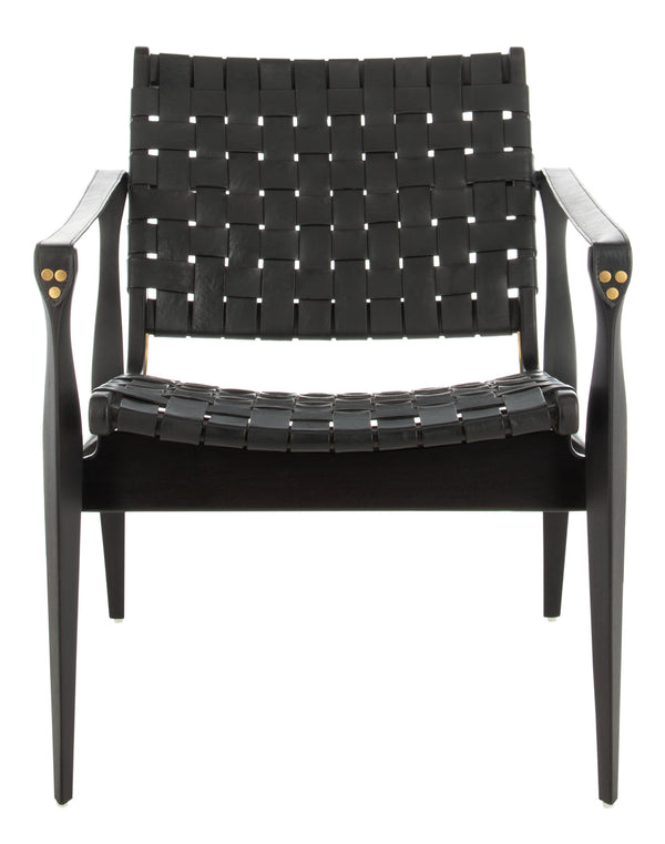 Safavieh Dilan Safari Chair Black Black Couture SFV9005C 889048645073
