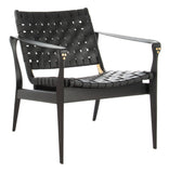 Safavieh Dilan Safari Chair Black Black Couture SFV9005C 889048645073
