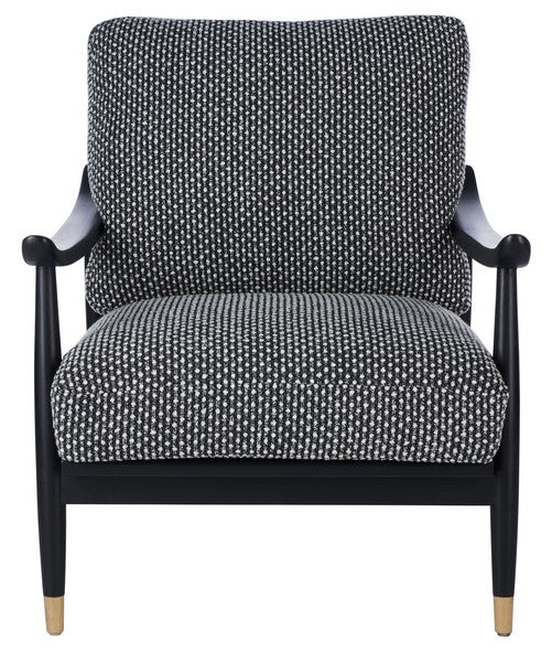 Safavieh Kiara Mid Century Accent Chair in Black, White SFV9023A