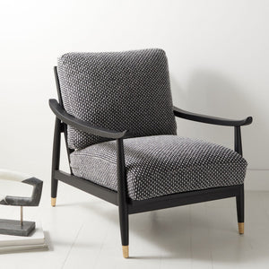Safavieh Kiara Mid Century Accent Chair in Black, White SFV9023A