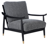 Safavieh Kiara Mid Century Accent Chair in Black, White SFV9023A