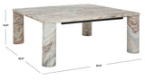 Safavieh Nicoletta Square Marble Coffee Table White / Brown Marble / Mdf / Metal SFV9700B-2BX