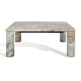 Safavieh Nicoletta Square Marble Coffee Table White / Brown Marble / Mdf / Metal SFV9700B-2BX