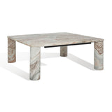 Safavieh Nicoletta Square Marble Coffee Table White / Brown Marble / Mdf / Metal SFV9700B-2BX