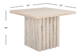 Safavieh Olivia Tall Square Marble Accent Table Off White Marble / Mdf  SFV9701A-2BX