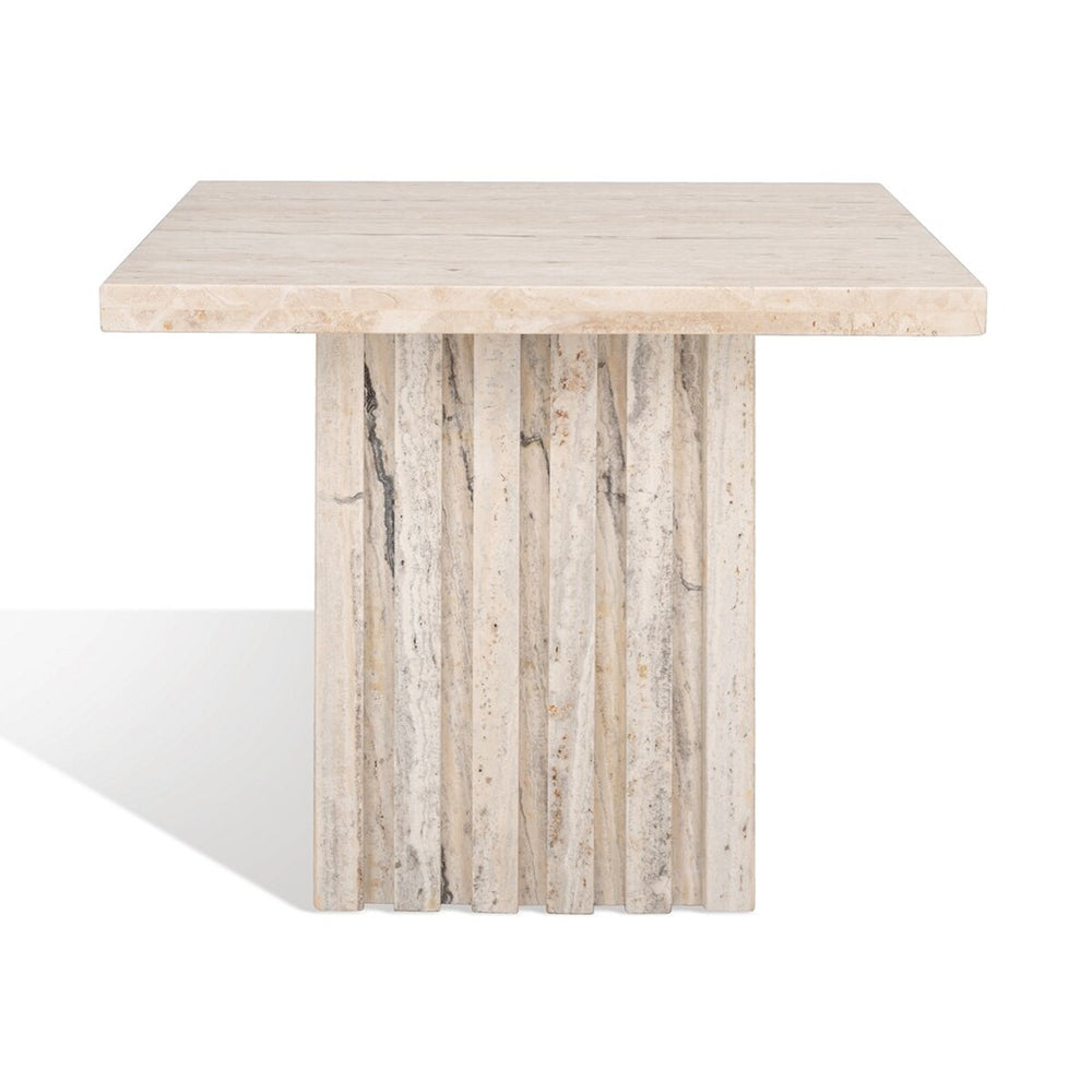 Safavieh Olivia Tall Square Marble Accent Table Off White Marble / Mdf  SFV9701A-2BX