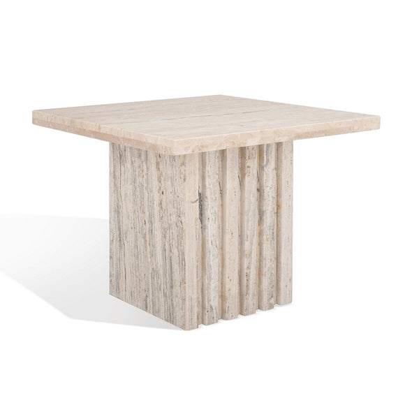 Safavieh Olivia Tall Square Marble Accent Table Off White Marble / Mdf  SFV9701A-2BX