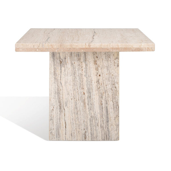 Safavieh Olivia Tall Square Marble Accent Table Off White Marble / Mdf  SFV9701A-2BX