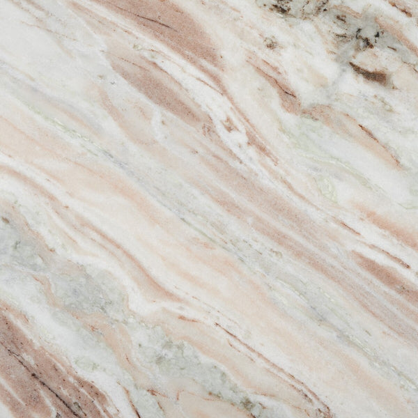 Safavieh Valentia Tall Round Marble Accent Table White / Brown Marble / Mdf  SFV9703B-2BX