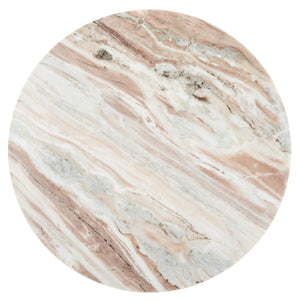 Safavieh Valentia Tall Round Marble Accent Table White / Brown Marble / Mdf  SFV9703B-2BX