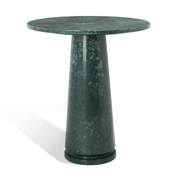 Safavieh Valentia Tall Round Marble Accent Table Green Marble / Mdf  SFV9703C-2BX
