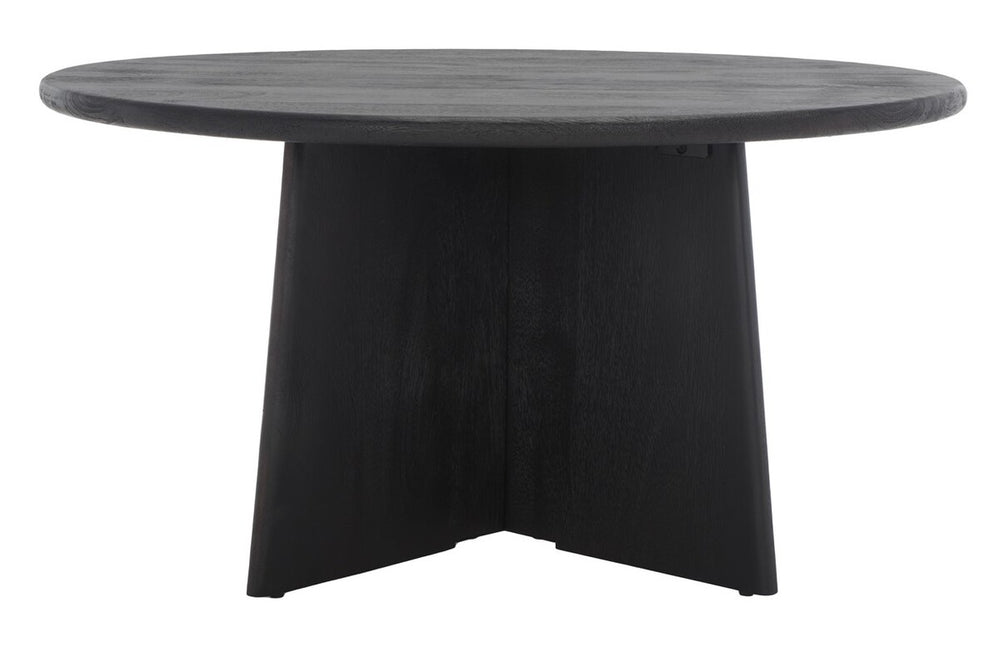 Safavieh Madilynn Round Wood Coffee Table Black Wood SFV9707A