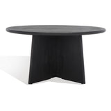 Safavieh Madilynn Round Wood Coffee Table Black Wood SFV9707A