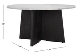 Safavieh Madilynn Round Wood Coffee Table Black / Light Grey Wood / Marble SFV9707B
