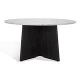 Safavieh Madilynn Round Wood Coffee Table Black / Light Grey Wood / Marble SFV9707B