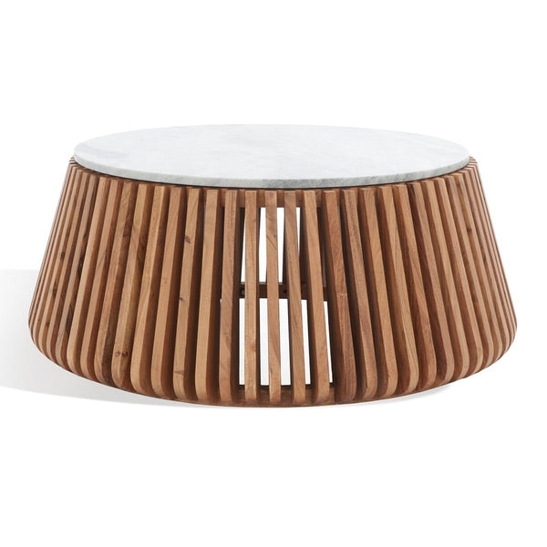 Safavieh Luanne Marble Top Coffee Table Natural / Light Grey Wood / Marble SFV9708A-2BX