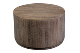 Drum Gray Wash Mango Wood Modern Coffee Table