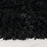 Shag Classic Ultra  Hand Tufted 100% Polyester Pile With Cotton Backing Rug Black