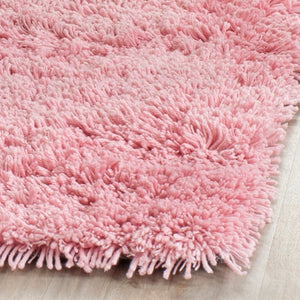 Shag Classic Ultra  Hand Tufted 100% Polyester Pile With Cotton Backing Rug Pink