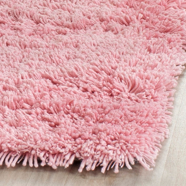 Shag Classic Ultra  Hand Tufted 100% Polyester Pile With Cotton Backing Rug Pink
