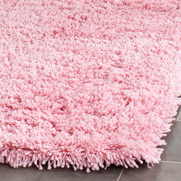Shag Classic Ultra  Hand Tufted 100% Polyester Pile With Cotton Backing Rug Pink