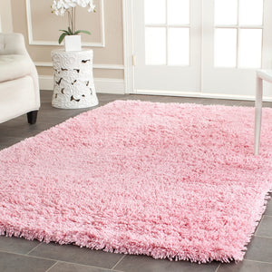 Shag Classic Ultra  Hand Tufted 100% Polyester Pile With Cotton Backing Rug Pink