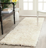 Shag Classic Ultra  Hand Tufted 100% Polyester Pile With Cotton Backing Rug Ivory